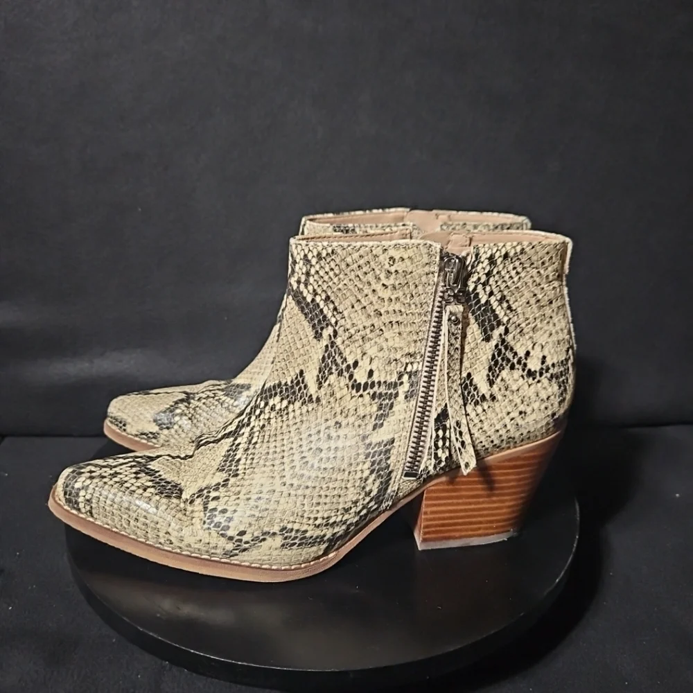 Sam Edelman Snakeskin Womens Walden‎ Western Ankle Boot Block Heel Size 8